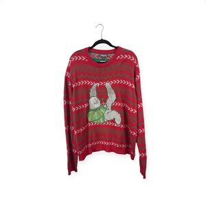 33 Degrees NEW Men's XL Christmas Sweater Sloth Red Long Sleeves